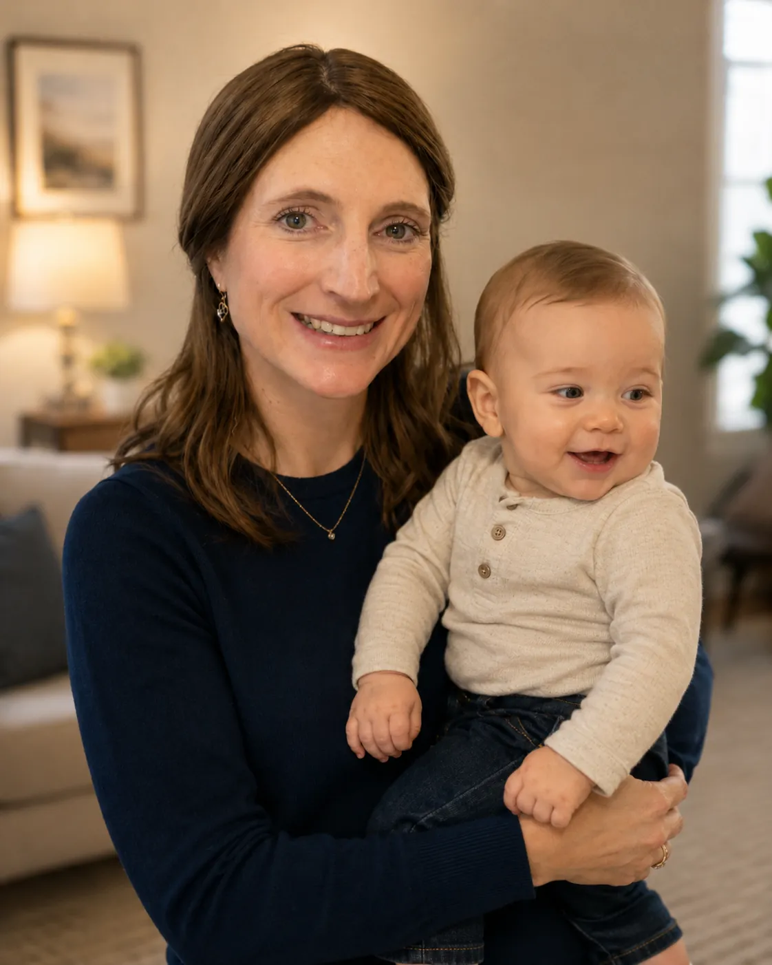 Sarah Mann with baby